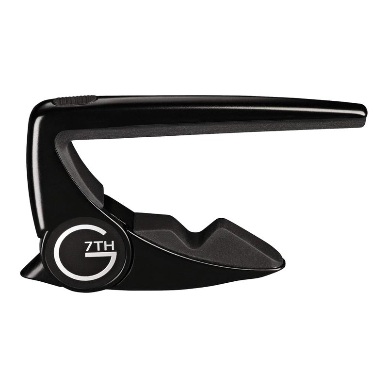 G7th Performance 2 Classical Guitar Capo, Satin Black, Intuitive Tension Control, Protective Silicone Padding, Easy One-handed Operation for Flamenco and Classical Guitars - 62mm - Image 1